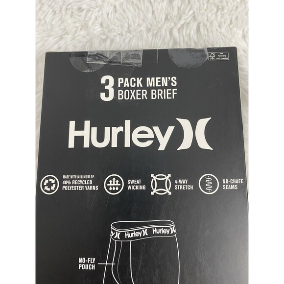 3 Pack Hurley Men's Regrind Boxer Briefs Size L Green Blue Floral Stretch - Picture 3 of 10